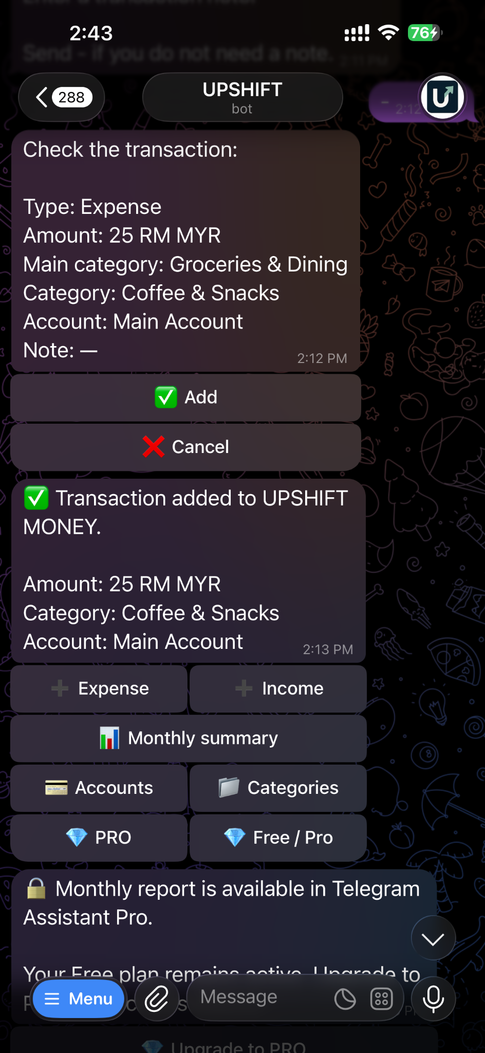 UPSHIFT Assistant screenshot